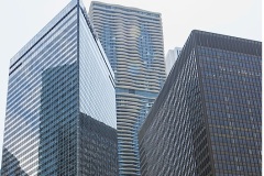 At middle, Jeanne Gang's Aqua at Lakeshore East (2010), the tallest building in the US designed by an architectural firm led by a woman (262 m)