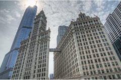 Wrigley Building (1920-24) with Trump International Hotel & Tower (2009) at left rear