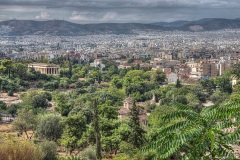 Looking north over the Ancient Agora, with Theseion temple  