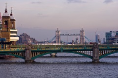 Tower Bridge, behind Southwark Bridge