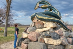 Snake statue, town of Inwood